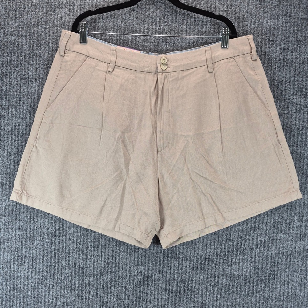 Jachs‎ Girlfriend Shorts High Waist Pleated 14 Tan Womens